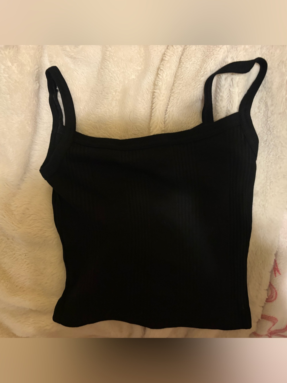 Black Ribbed Square-Neck Tank Top - VS Pink